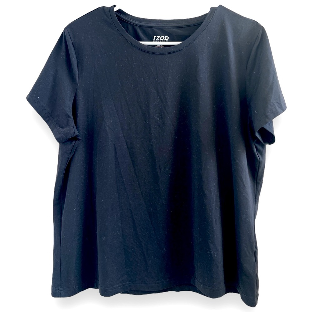 IZOD Perform Basix Cool-FX Stretch Cap Sleeve Athletic Top Black Women’s Size XL